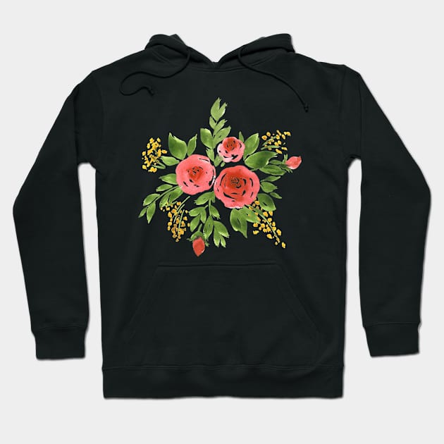 Floral composition with roses Hoodie by foxeyedaisy